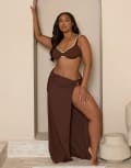 [Moda Minx] Moda Minx Curve wrap maxi skirt in brown 18-20 BROWN