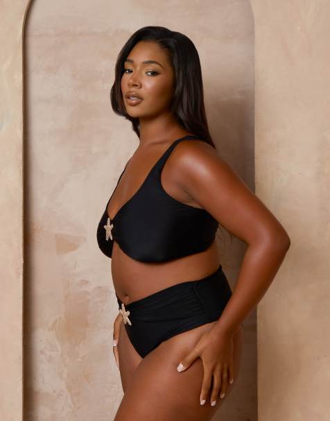 Moda Minx Curve X Alessa Tyrrell-Charles - Bikini met zeester in zwart - view 1