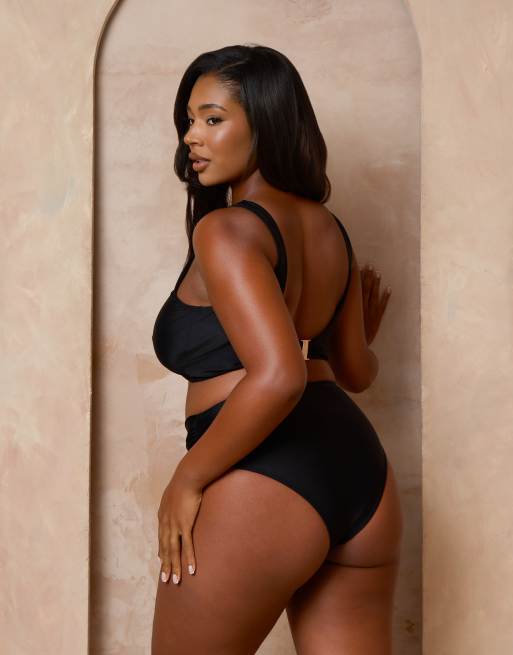 Moda Minx Curve X Alessa Tyrrell-Charles - Sort bikinibralette med søstjernedetalje, 4 af 4