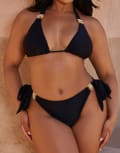 [Moda Minx] Moda Minx Curve x Bernadette Afia Amour tie side bikini bottoms in black 28 Black