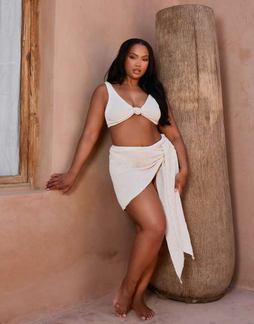 Moda Minx Curve X Bernadette Afia - Pareo stropicciato color cocco