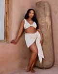 [Moda Minx] Moda Minx Curve x Bernadette Afia scrunch sarong in coconut-White 24-28 coconut