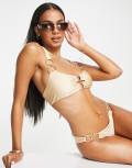 Moda Minx Euphoria crop bikini top in champange-Gold