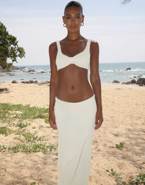 Moda Minx mix & match scrunch bikini in coconut - view 1