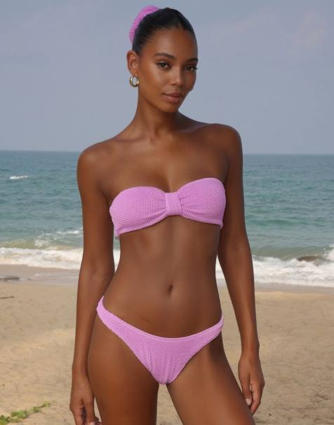 Moda Minx mix & match scrunch bikini in lilac - view 1