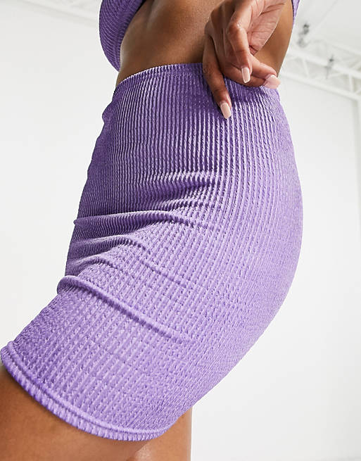 Moda Minx mix & match scrunch high waist mini skirt in lilac
