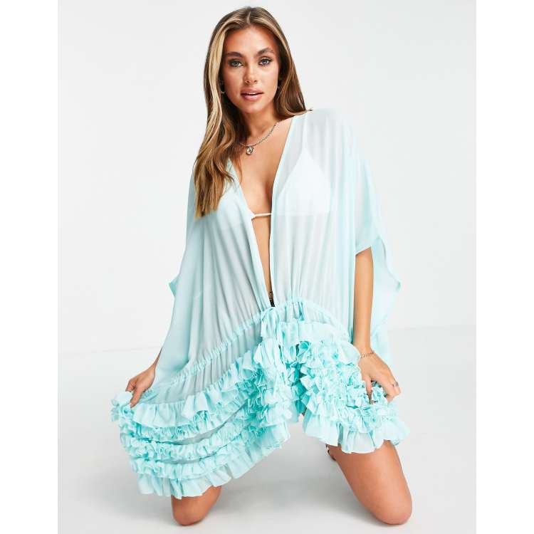 Ruffle beach hot sale cover up