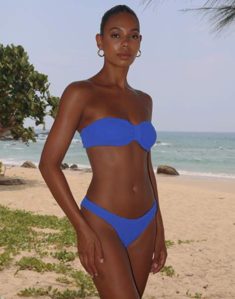 Moda Minx Scrunch bandeau top in azure blue - view 1