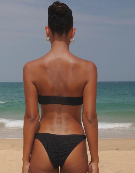 Moda Minx Scrunch bandeau top in black - view 1