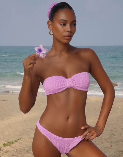 Moda Minx Scrunch bandeau top in lilac - view 1