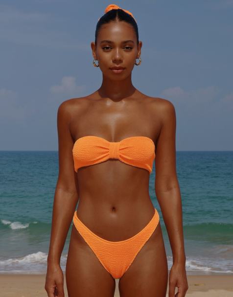 Moda Minx Scrunch bandeau top in tangerine - view 1