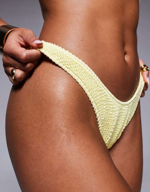 Moda Minx scrunch bikini bottom in butter yellow, 3 of 4