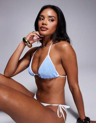 Moda Minx Scrunch Contrast Binding Triangle Bikini Top