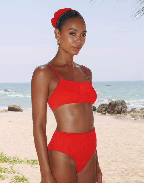 Moda Minx Scrunch high waist bikini bottom and top set - view 1