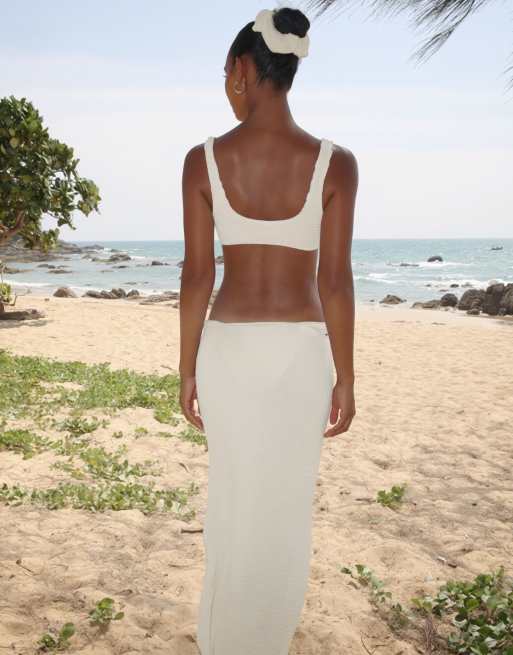Moda Minx Scrunch long skirt in coconut, 3 of 4