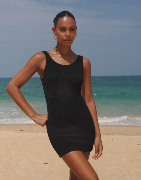 Moda Minx Scrunch low back mini dress in black - view 1