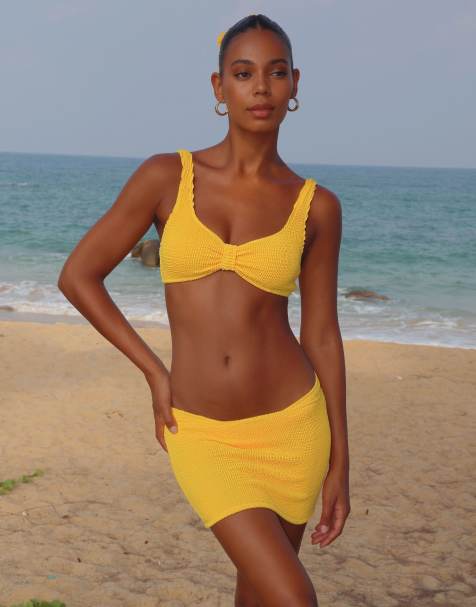 Moda Minx Scrunch micro skirt in sunset - view 1