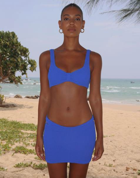 Moda Minx Scrunch mini skirt in azure blue - view 1