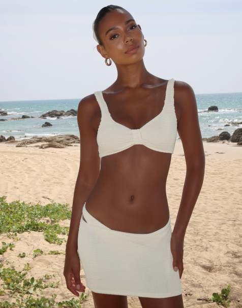 Moda Minx Scrunch mini skirt in coconut - view 1