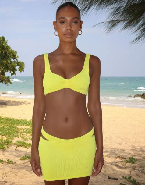 Moda Minx Scrunch mini skirt in yellow - view 1