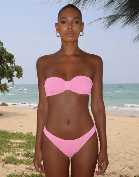 Moda Minx Scrunch mix & match bikini in candy pink - view 1