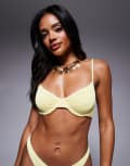 [Moda Minx] Moda Minx scrunch scoop bikini top in butter yellow XS Buttermilk yellow