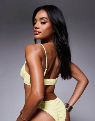 Moda Minx Scrunch Scoop Bikini Top In Yellow
