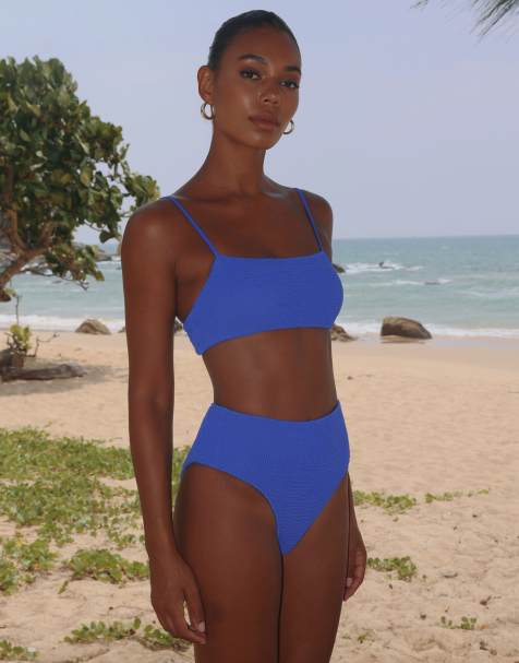 Moda Minx Scrunch tank top in azure blue - view 1