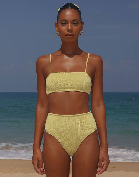 Moda Minx Scrunch tank top in lemon - view 1