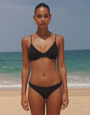 Moda Minx Scrunch Underwire Bikini Top In Black