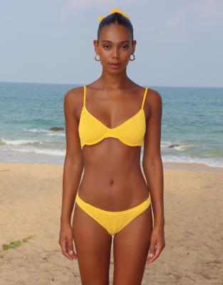 Moda Minx Scrunch Underwire Bikini Top In Orange