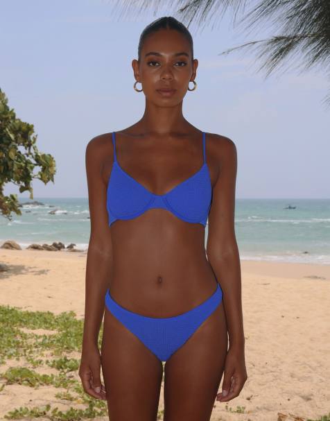 Moda Minx Scrunch underwire top in azure blue - view 1