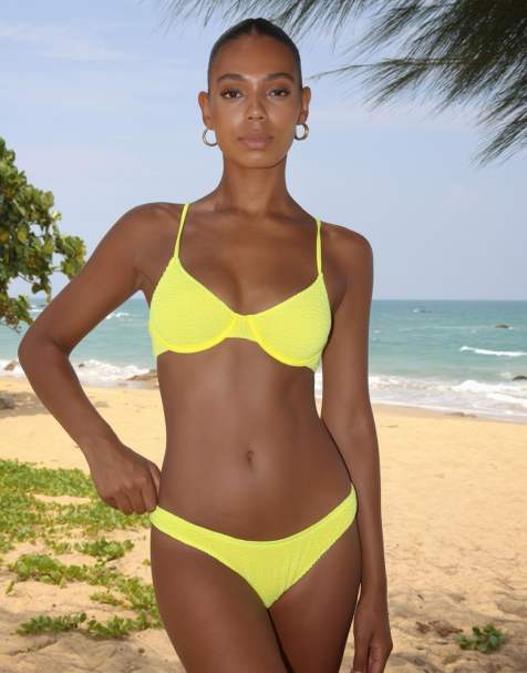 Moda Minx Scrunch underwire top in yellow - view 1
