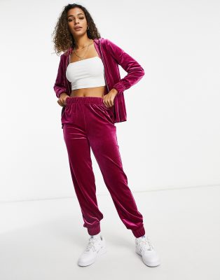 wide leg velour tracksuit