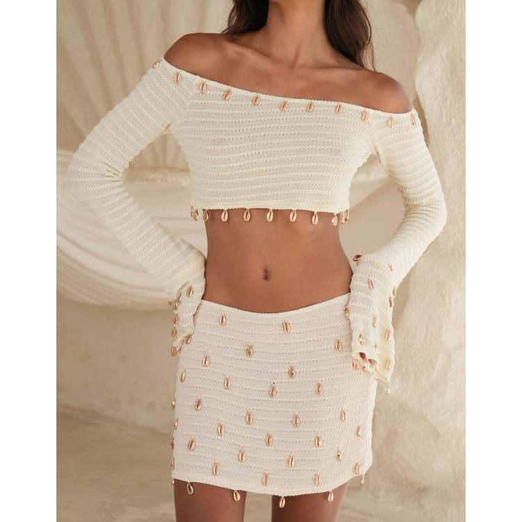 Moda Minx x Alejandra Vidal knitted long sleeve top and mini skirt