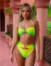 Moda Minx X Amber Jepson Amour triangle bikini top in tequila