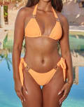 [Moda Minx] Moda Minx x Sophie Piper Amour tie side brazilian bikini bottoms in tangerine-Orange XXL Orange