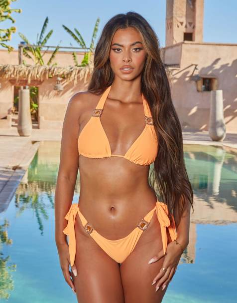Moda Minx X Sophie Piper - Amour - Top bikini a triangolo color mandarino - view 1