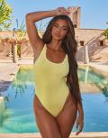 Moda Minx x Sophie Piper scrunch swimsuit in lemon-Yellow