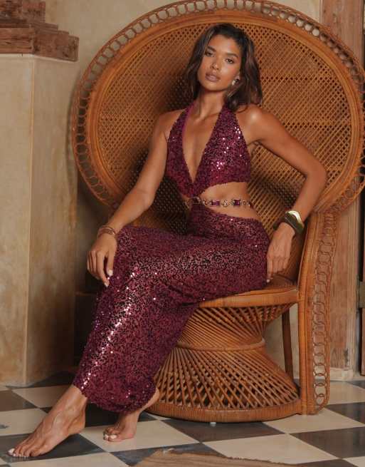 Moda Minx Zarqa maxi dress in merlot, 4 of 4