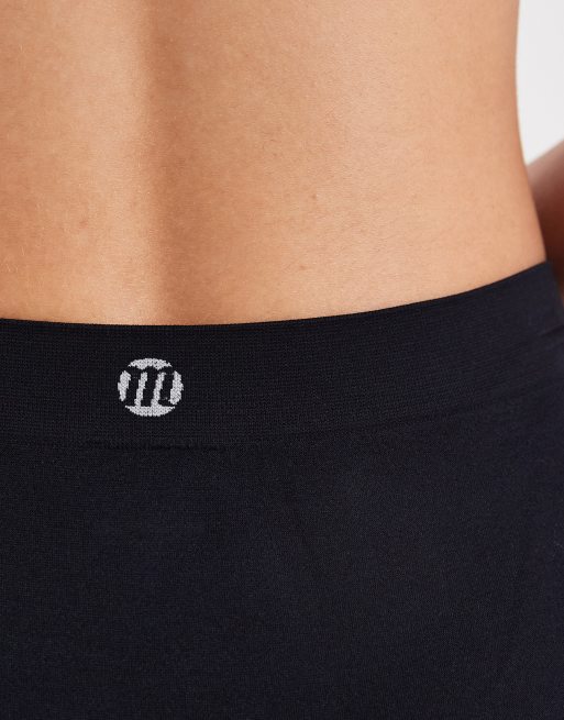 Modibodi – 2er-Pack nahtlose Perioden-Bikinislips aus weichem Stretchstoff in Schwarz mit moderater Saugfähigkeit, 3 von 4