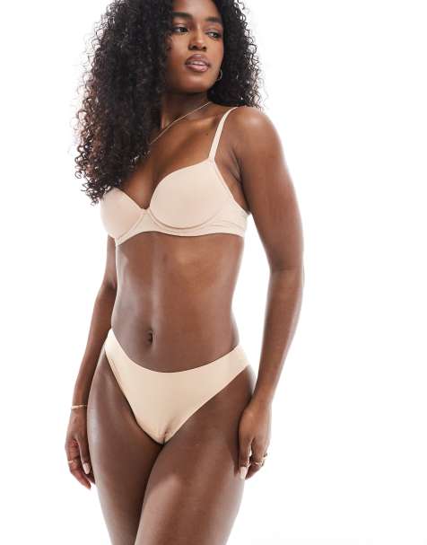 Modibodi – Au Naturel – Beige, sömlösa menstrosor i cheeky-modell och hög benskärning med lätt till måttlig absorbering - view 1