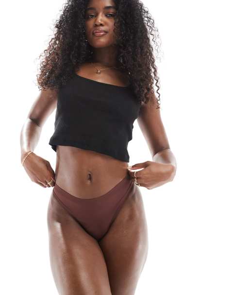 Modibodi Au Naturel Seamfree period Thong Light Moderate absorbancy in brown - view 1