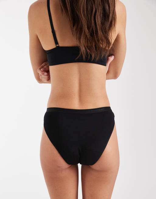 Modibodi classic moderate absorbency period briefs in black, 5 of 5