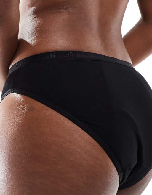 Modibodi classic super/overnight absorbency period bikini briefs in black  , 2 of 4