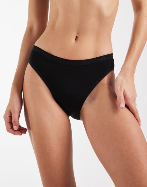 Modibodi - Klassiek bikinislipje met licht absorberende menstruatie in zwart - view 1