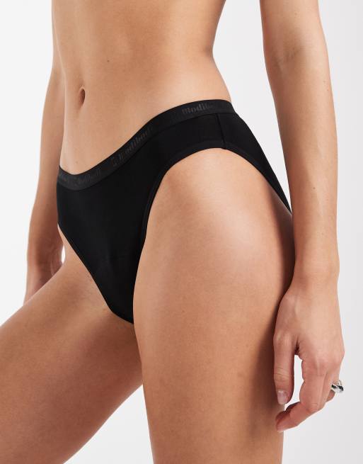 Modibodi - Klassiek bikinislipje met licht absorberende menstruatie in zwart, 3 van 4