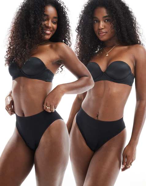 Modibodi - ModiComfort - Lot de 2 culottes menstruelles échancrées sans coutures pour flux moyen/abondant - Noir - view 1