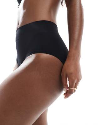 Modibodi Modicomfort Seamless Hi-leg Briefs 2 Pack Moderate-heavy In Black