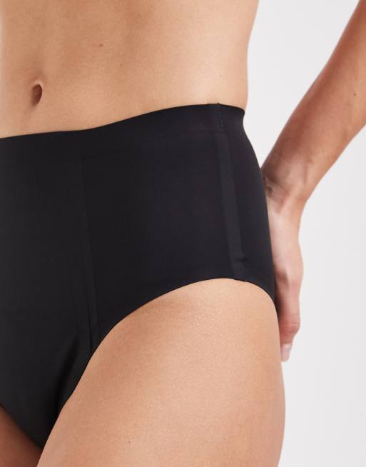 Modibodi - Slip a vita alta super assorbenti neri senza cuciture, 3 di 4